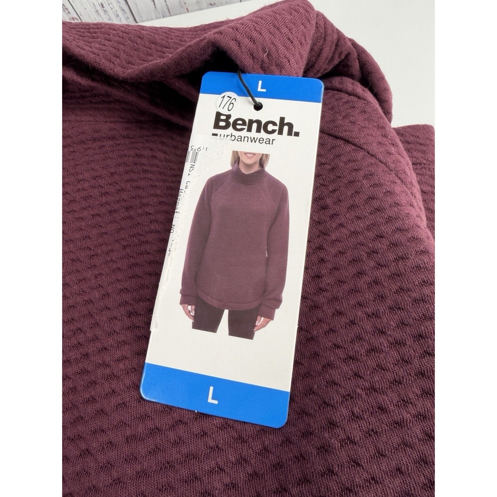Bench Women Dark Red Quilted Sweatshirt L